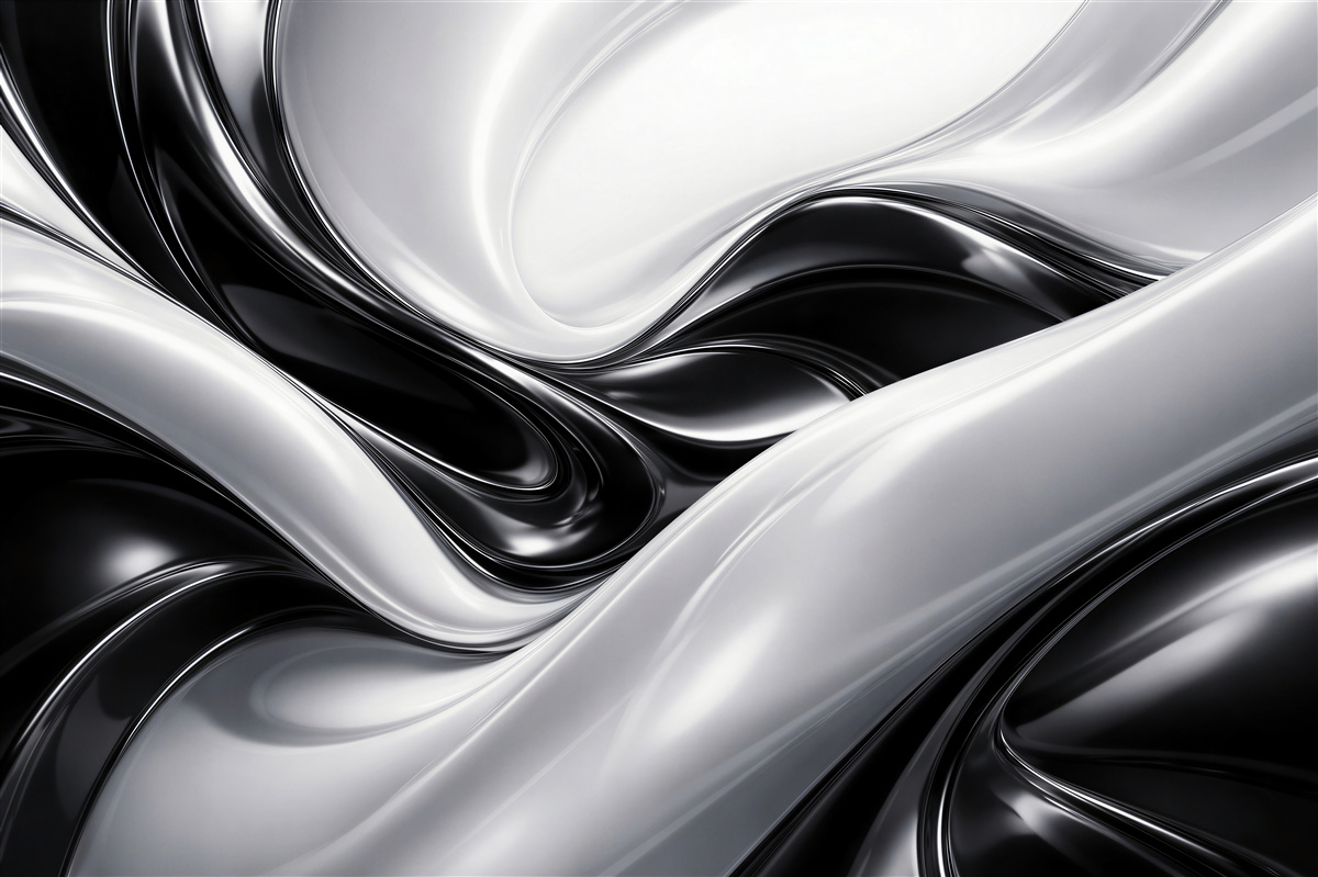 Fototapet Abstract fluid alb-negru