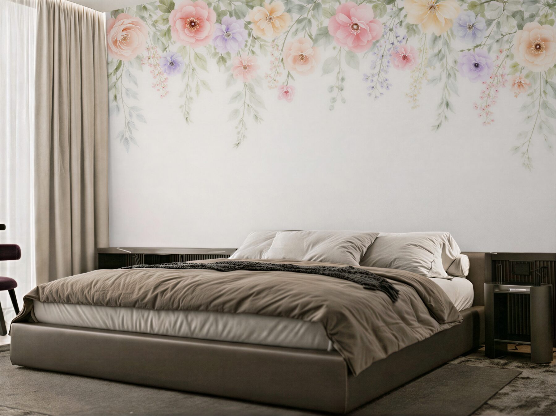 Fototapet Flori delicate într-o compoziție pastelată