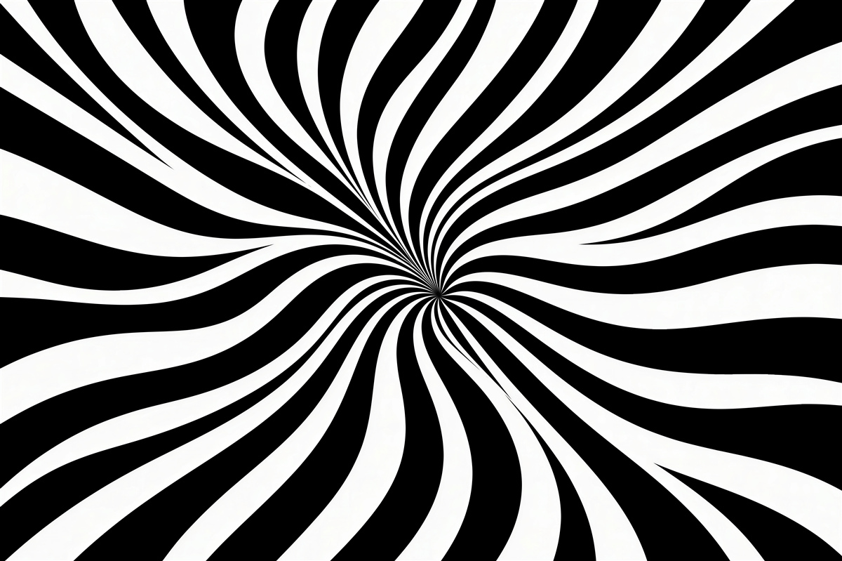 Fototapet Vârtej hipnotic alb-negru