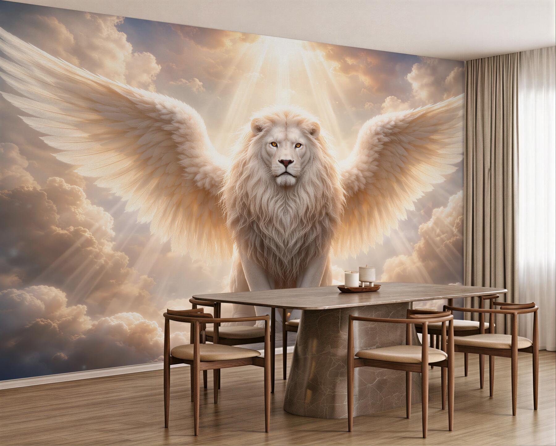 Fototapet Leu angelic în nori luminoși