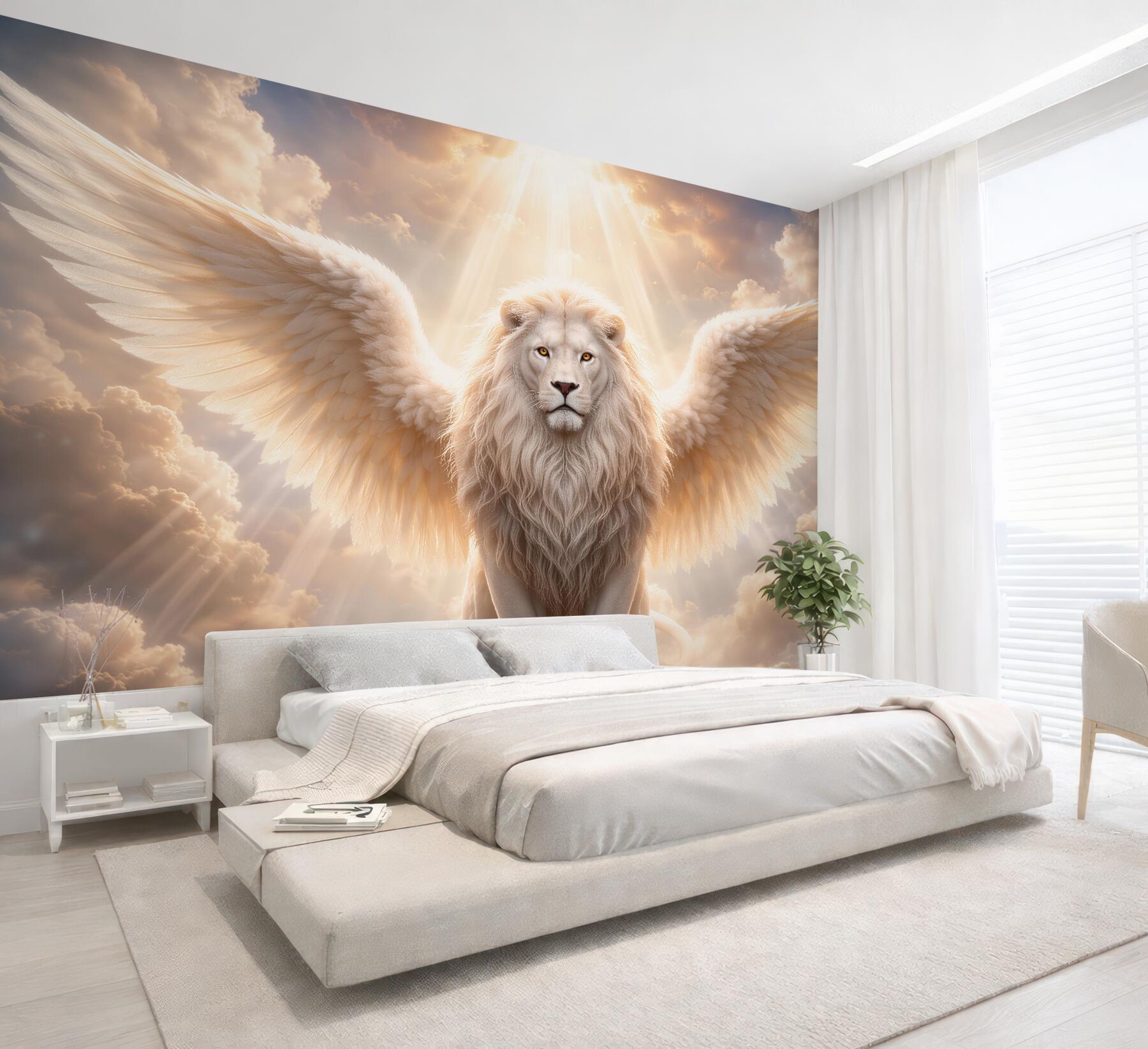 Fototapet Leu angelic în nori luminoși