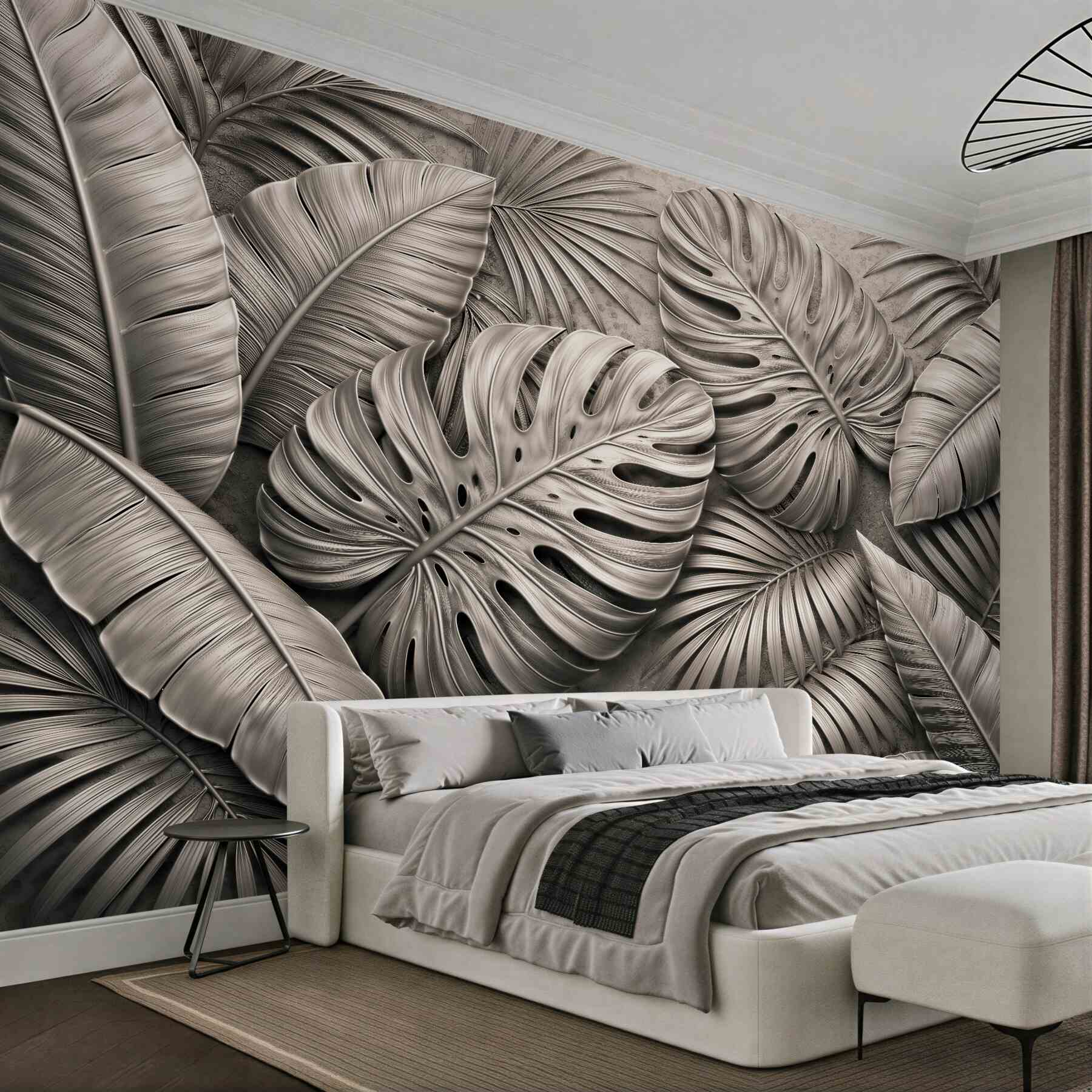Fototapet Frunze tropicale metalice