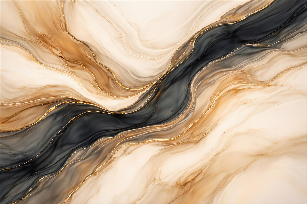Fototapet Abstracție de marmură negru-aurie