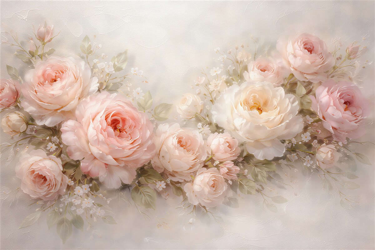 Fototapet Trandafiri pudrați în buchet romantic