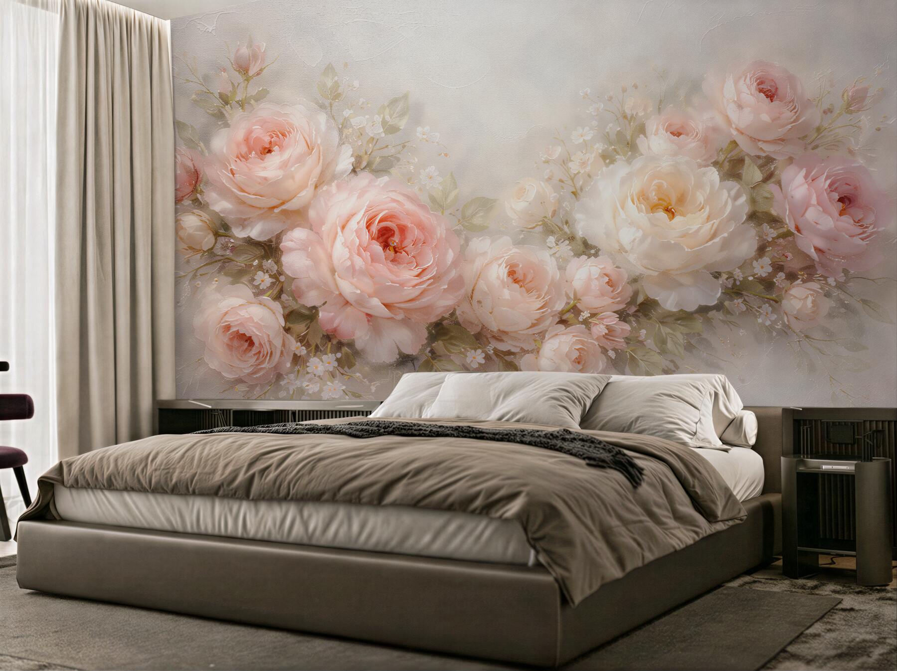 Fototapet Trandafiri pudrați în buchet romantic