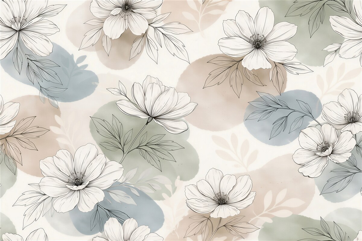Fototapet Flori delicate în tonuri pastelate