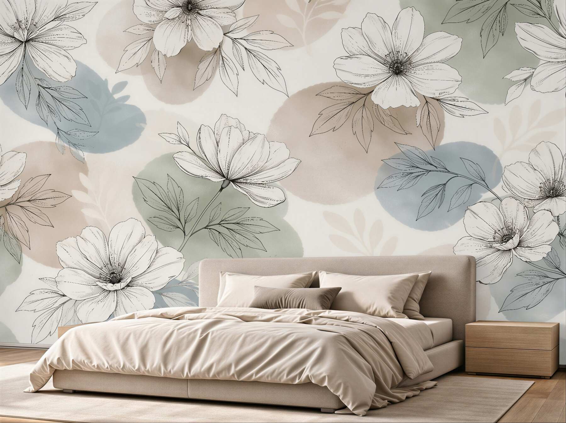 Fototapet Flori delicate în tonuri pastelate