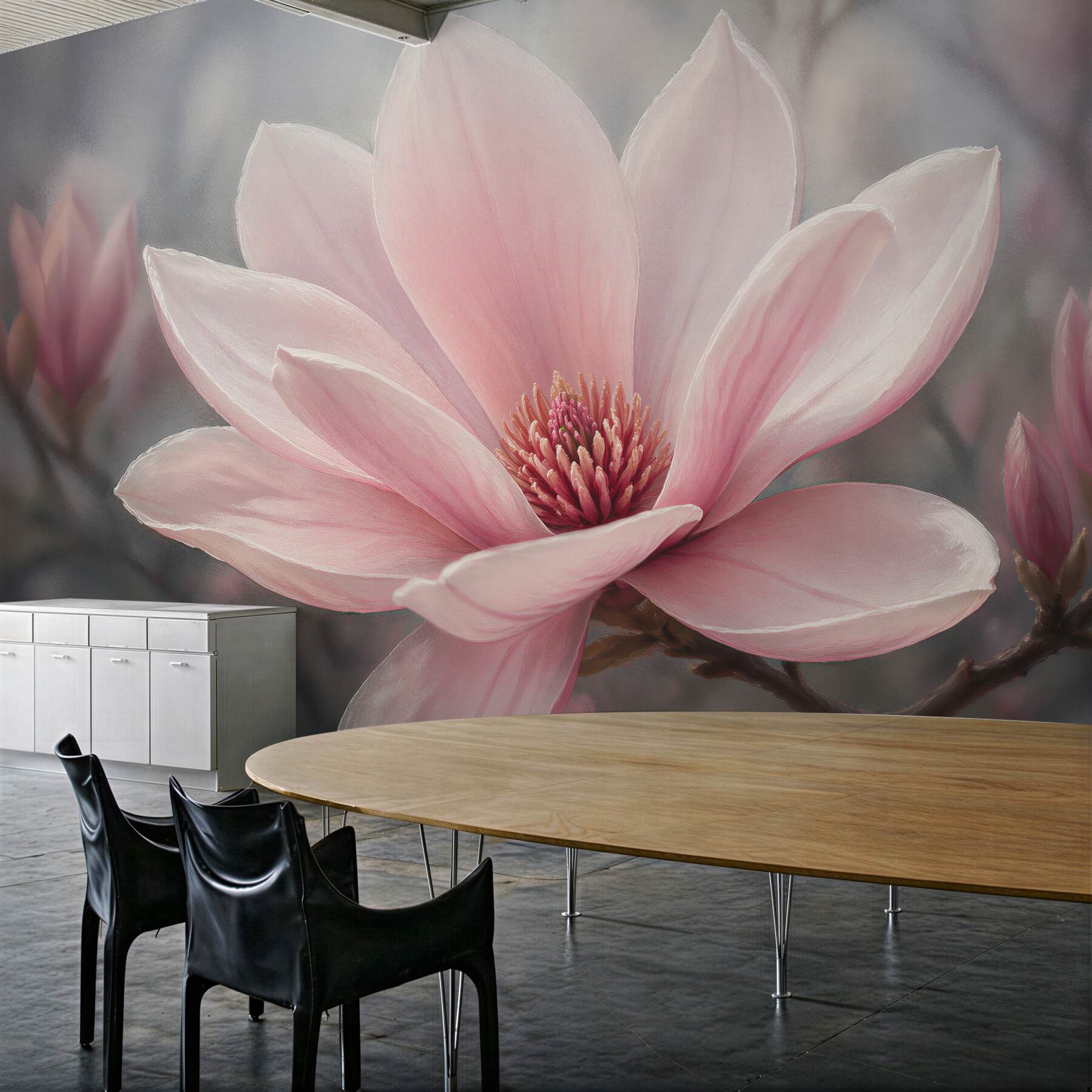 Fototapet Magnolie roz la ivirea zorilor