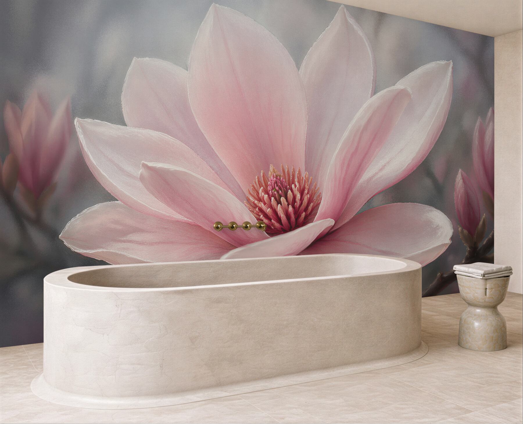Fototapet Magnolie roz la ivirea zorilor