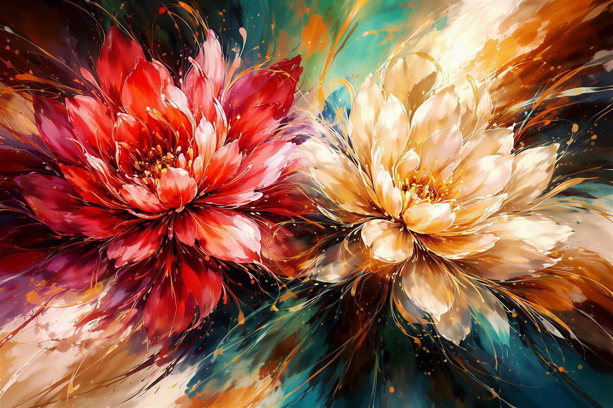 Fototapet Flori expresive în abstract