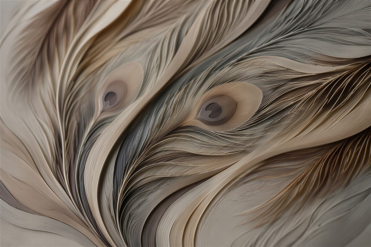 Fototapet Pene abstracte în dans bej