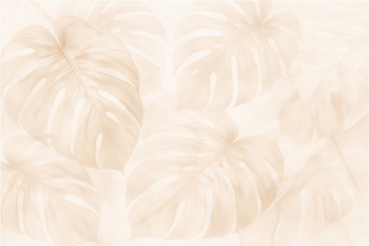 Fototapet Frunze crem de monstera minimaliste