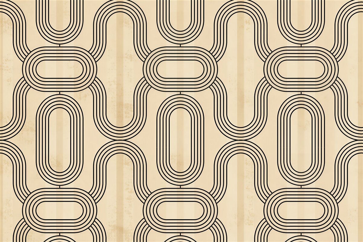 Fototapet Model geometric retro bej