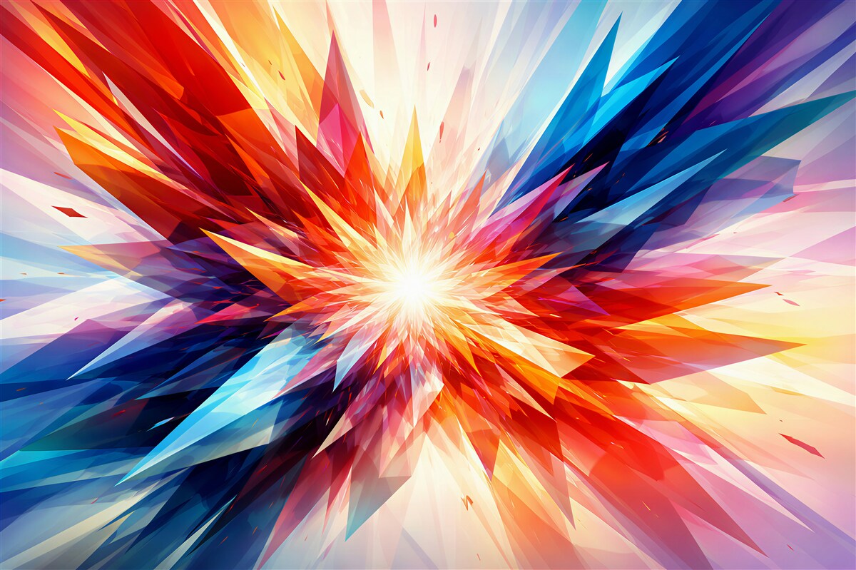 Fototapet Explozie energică de forme colorate