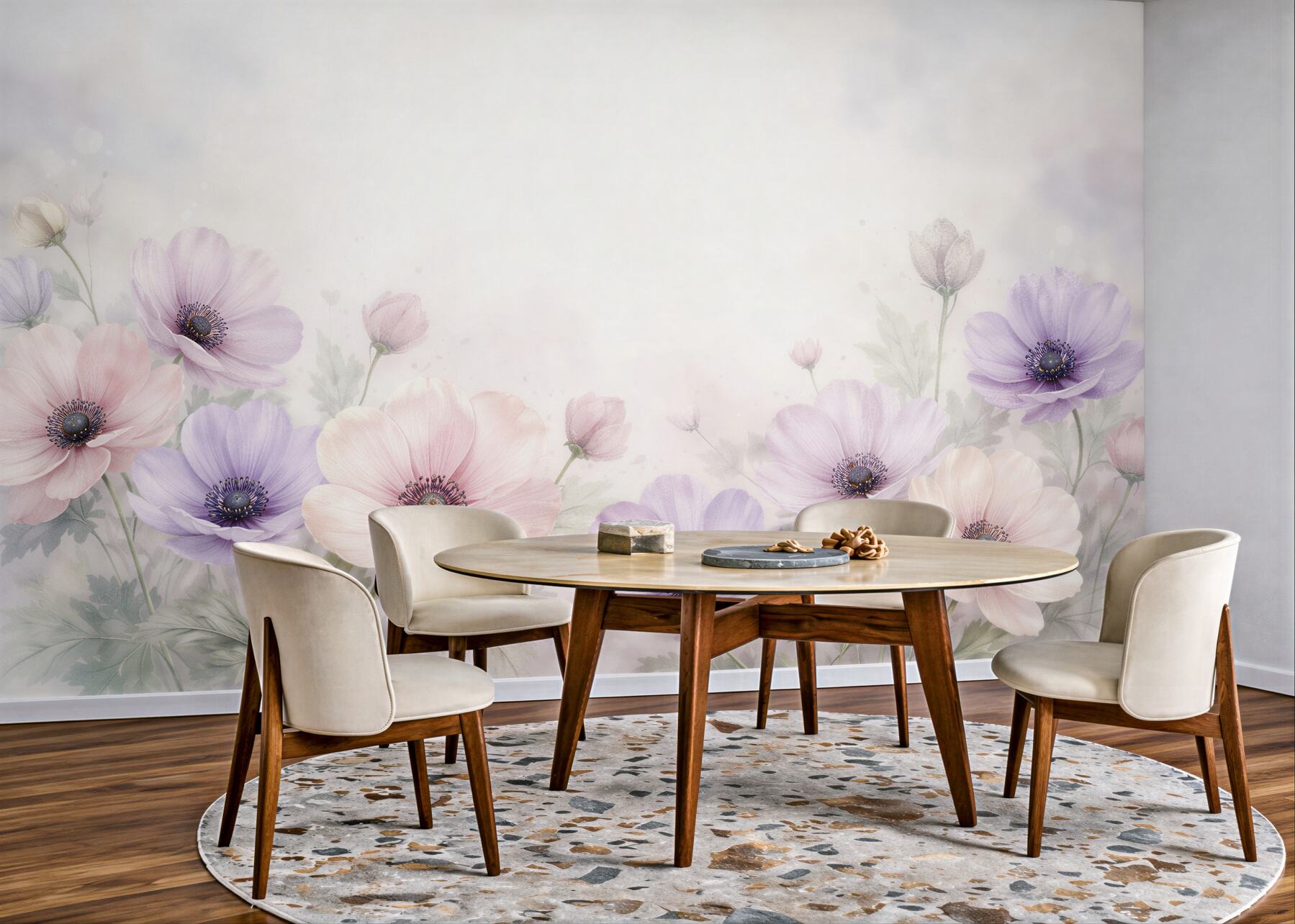 Fototapet Anemone pastelate în strălucire