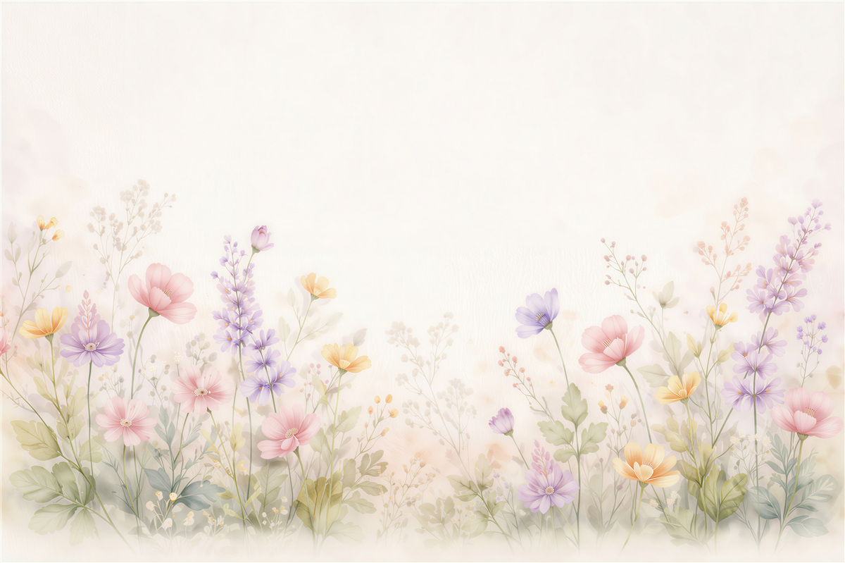 Fototapet Pajiște florală pastelată