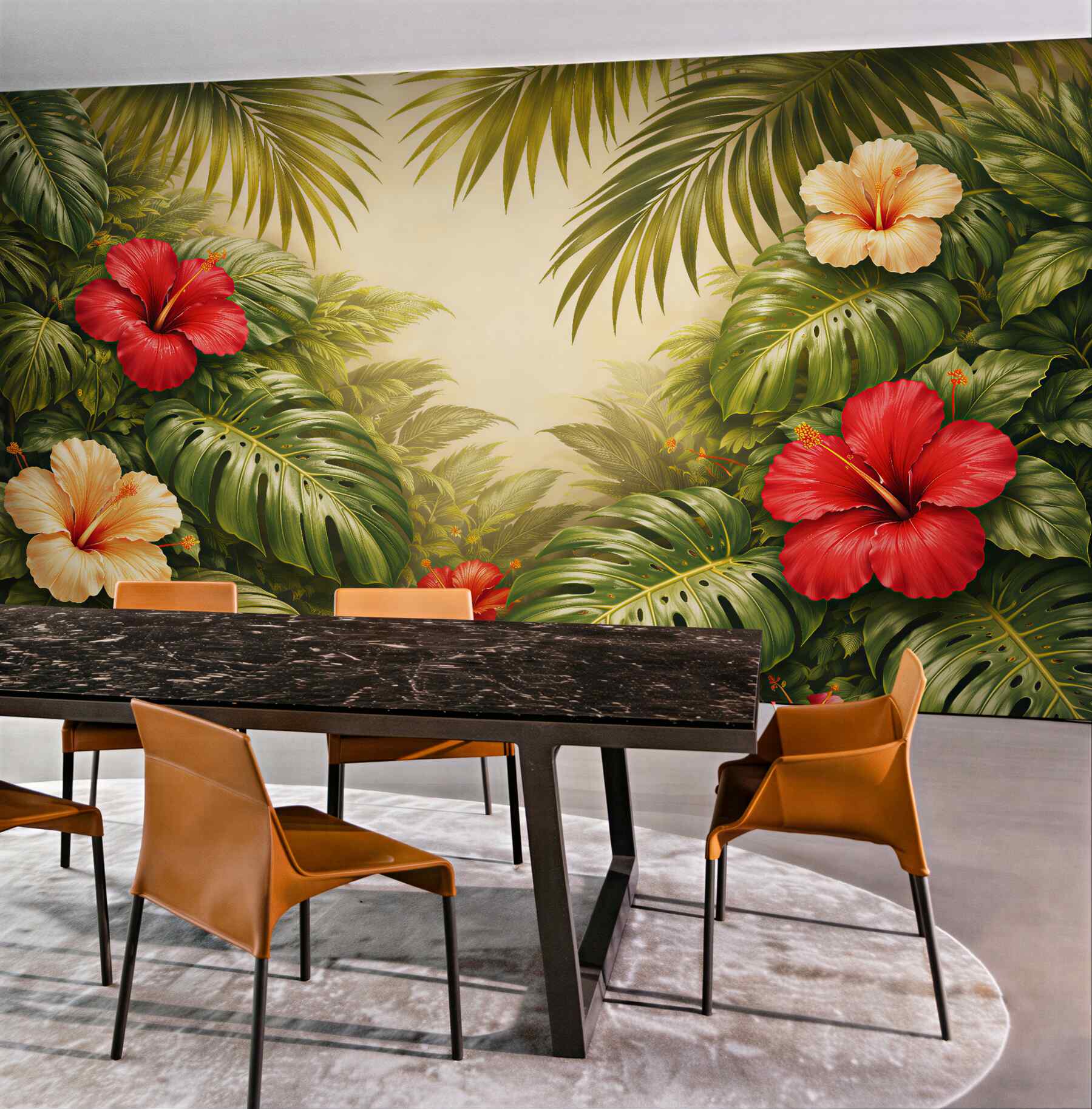 Fototapet Junglă exotică cu hibiscus