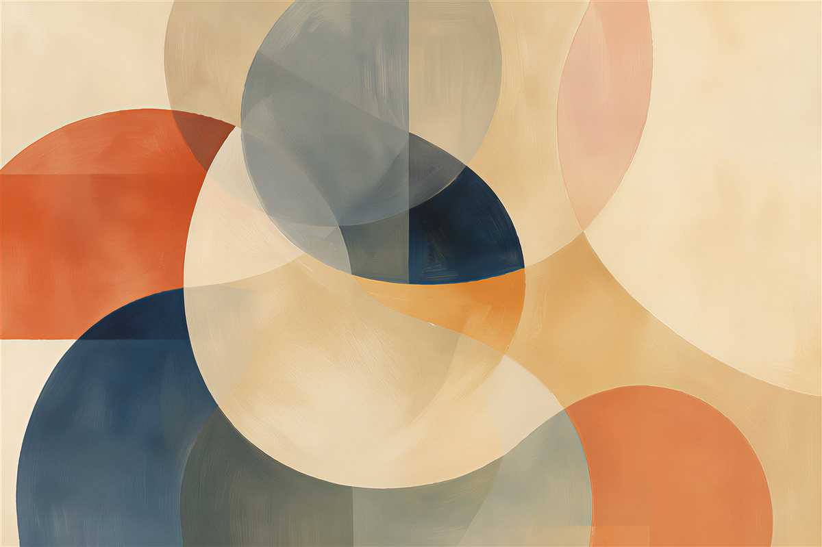 Fototapet Cercuri abstracte în tonuri calde