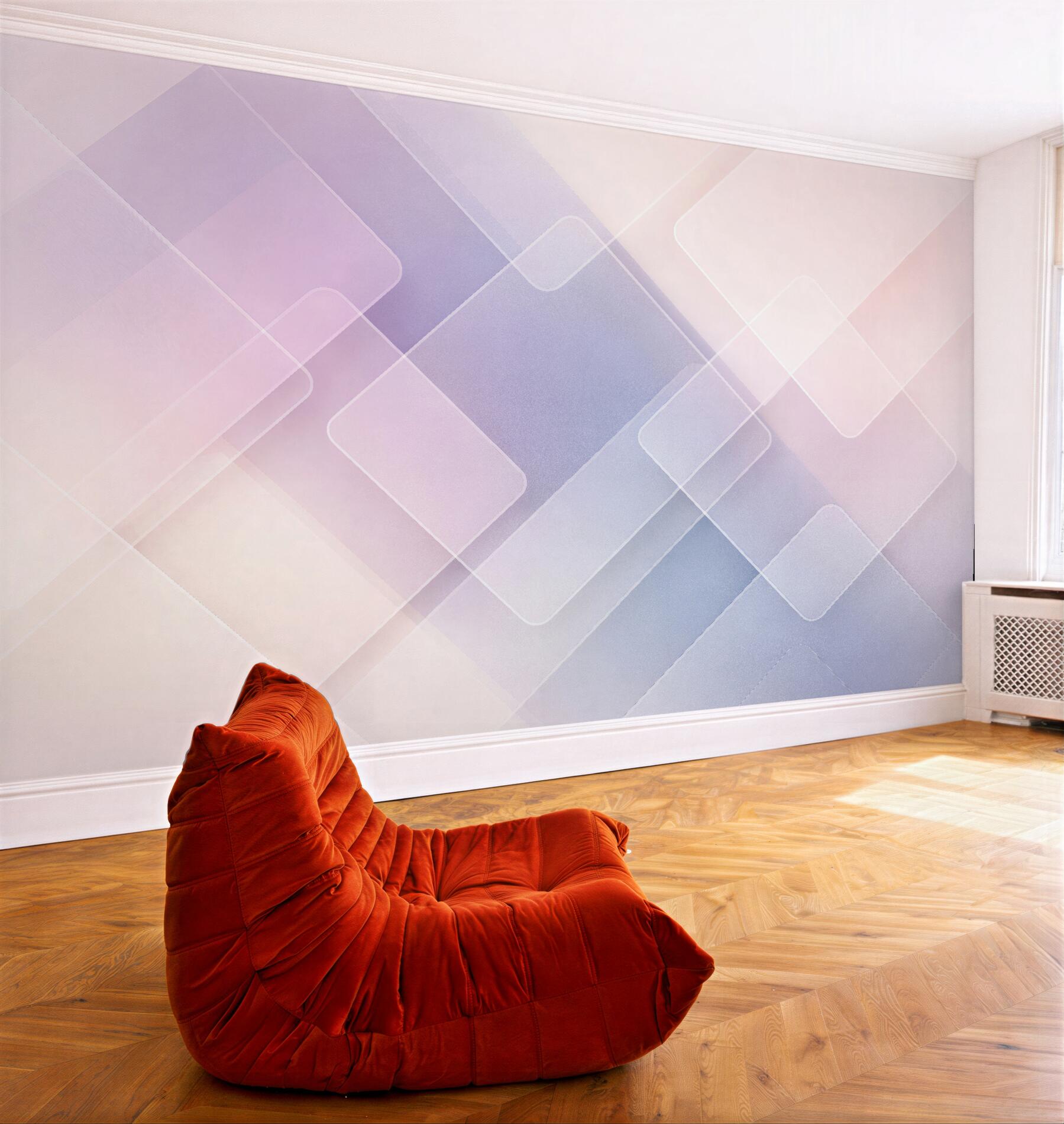 Fototapet Ceață geometrică în tonuri pastelate