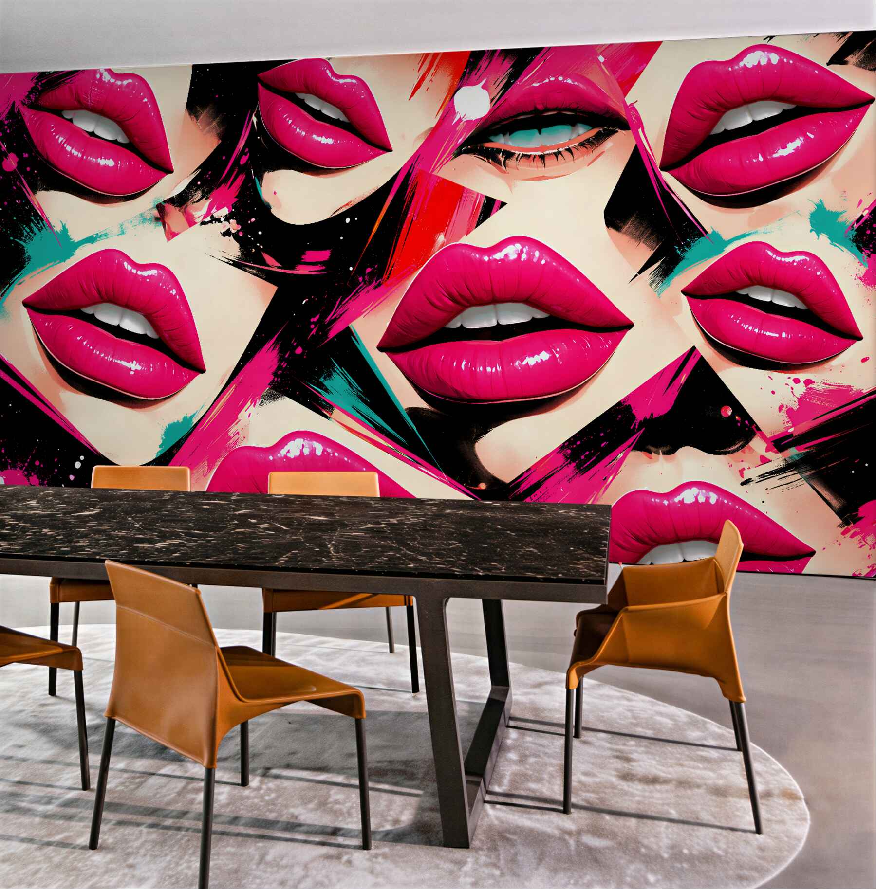 Fototapet Buze neon pop-art glamour
