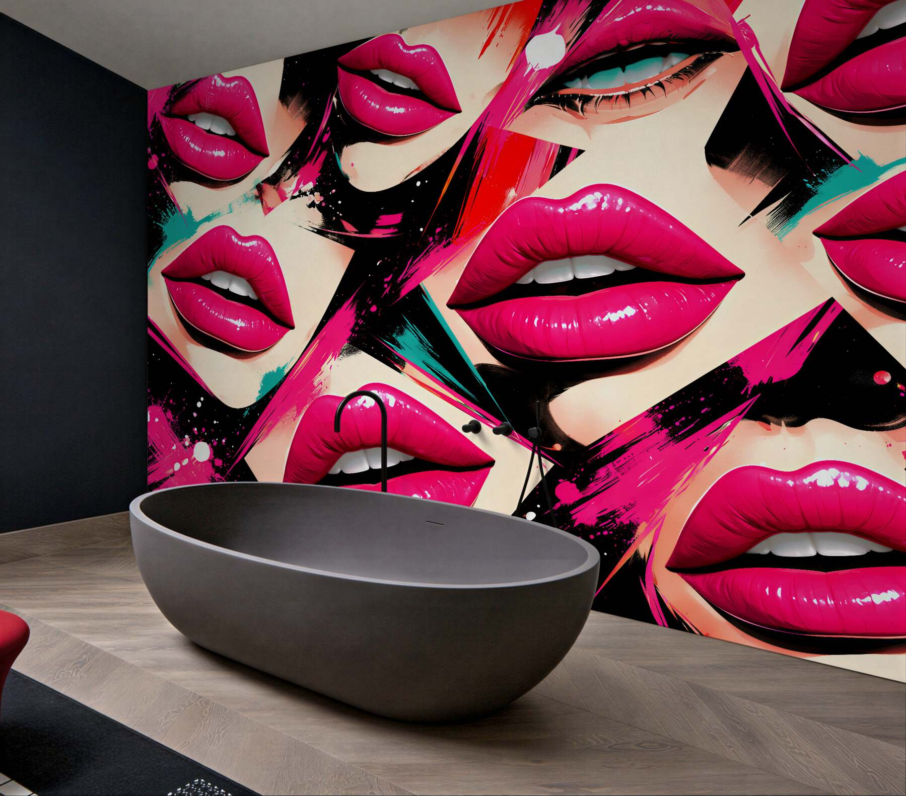 Fototapet Buze neon pop-art glamour
