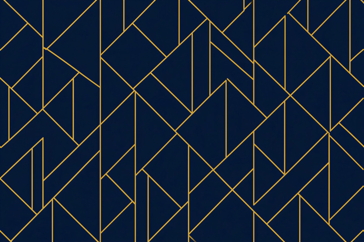 Fototapet Geometrie bleumarin cu linie aurie