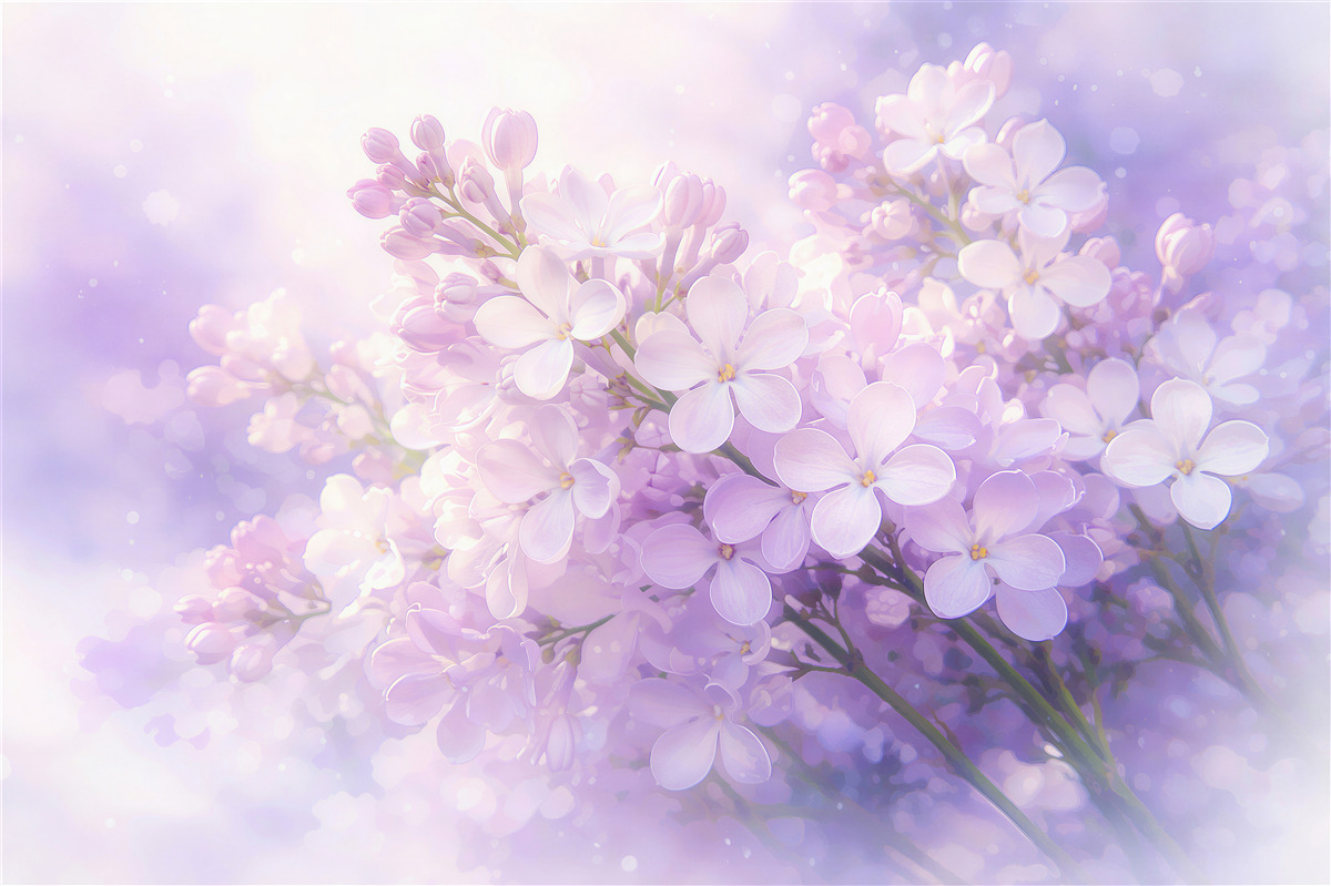 Fototapet Liliac în lumină delicată