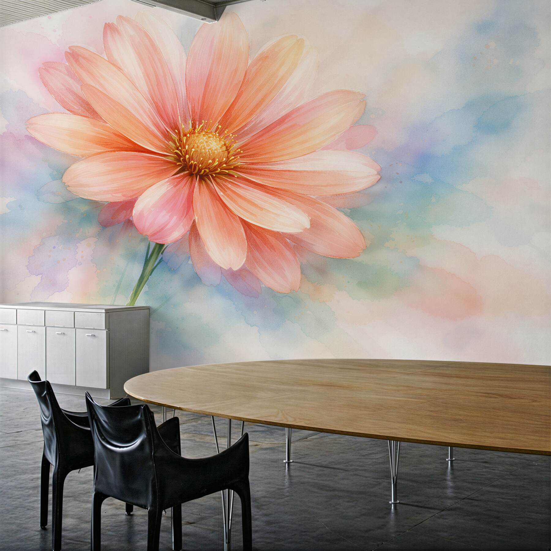 Fototapet Floare pastel în acuarelă