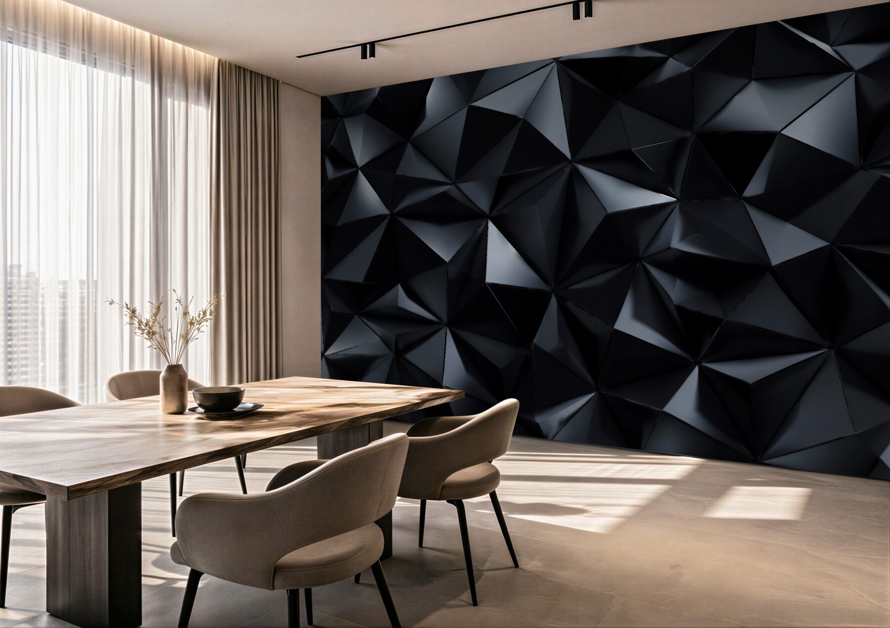 Fototapet Forme geometrice negre 3D
