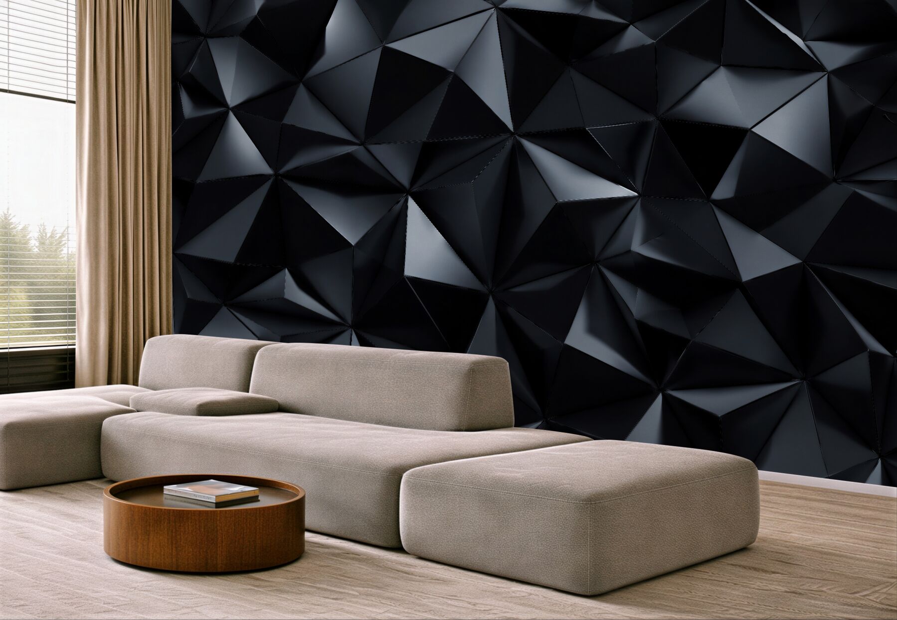 Fototapet Forme geometrice negre 3D