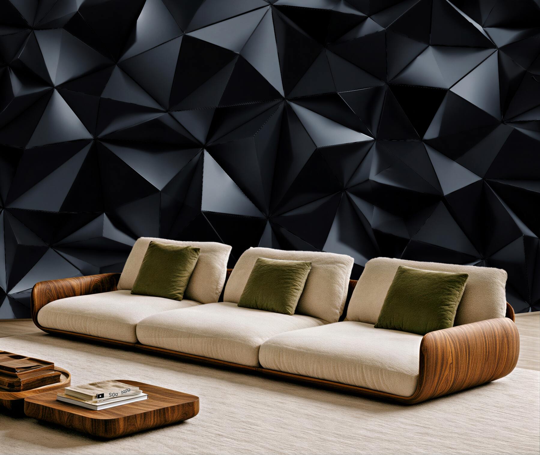 Fototapet Forme geometrice negre 3D