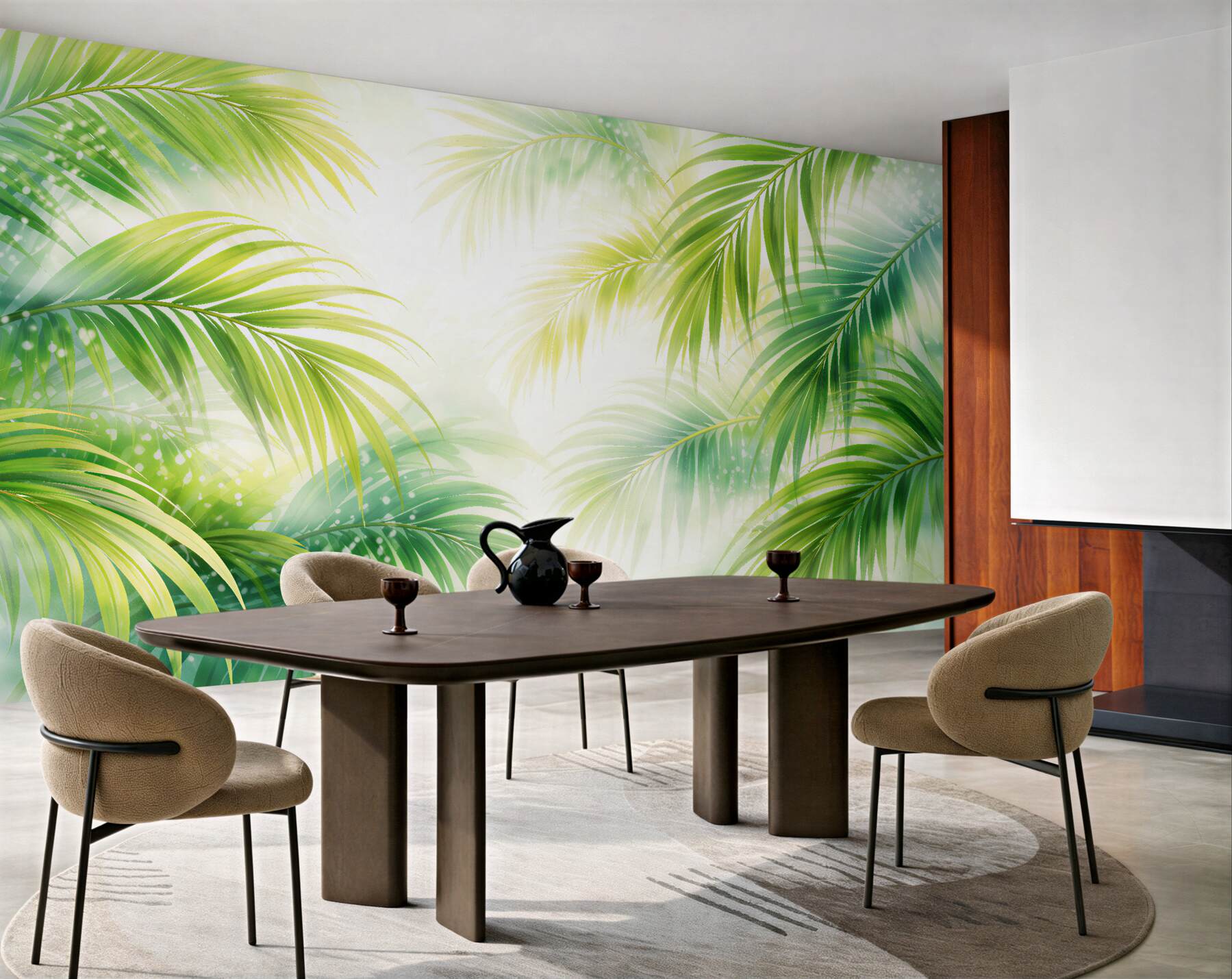 Fototapet Frunze luminoase de palmier tropical