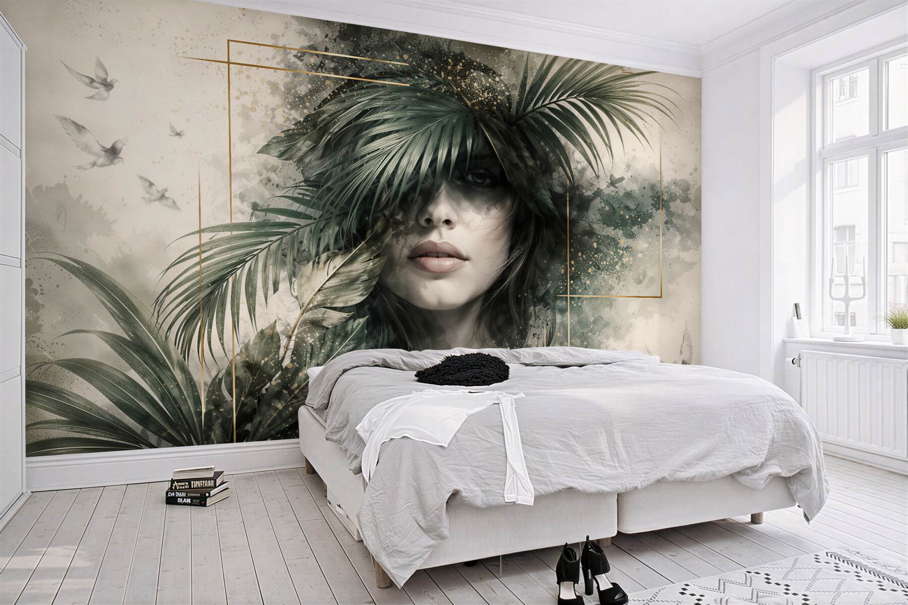 Fototapet Muză tropicală cu păsări