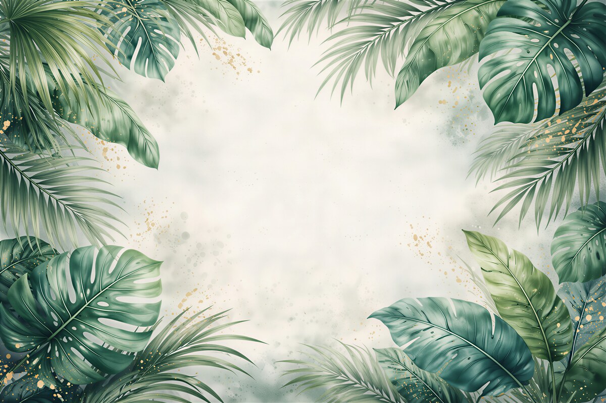 Fototapet Ramă tropicală din frunze de palmier