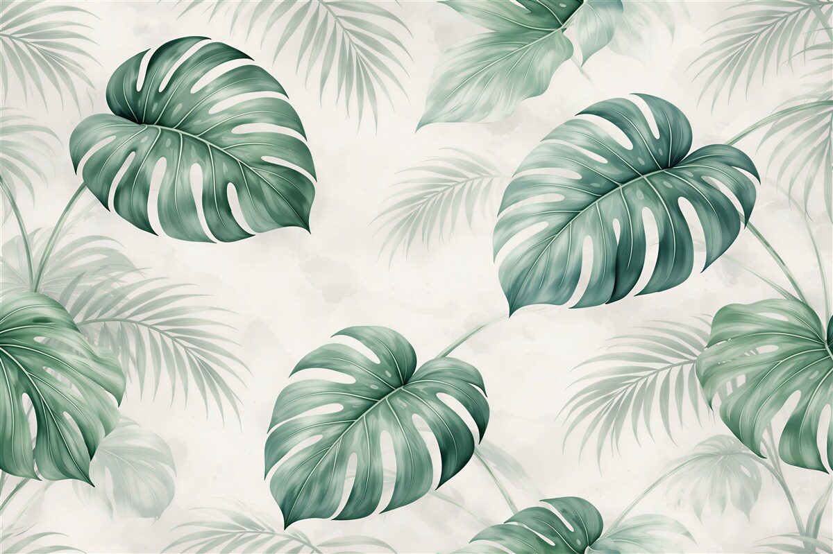 Fototapet Monstera într-un ritm subtil