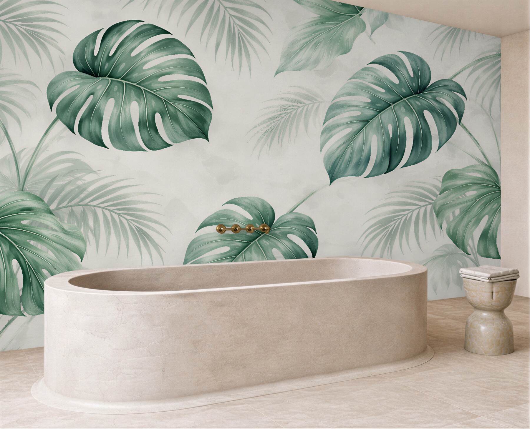 Fototapet Monstera într-un ritm subtil