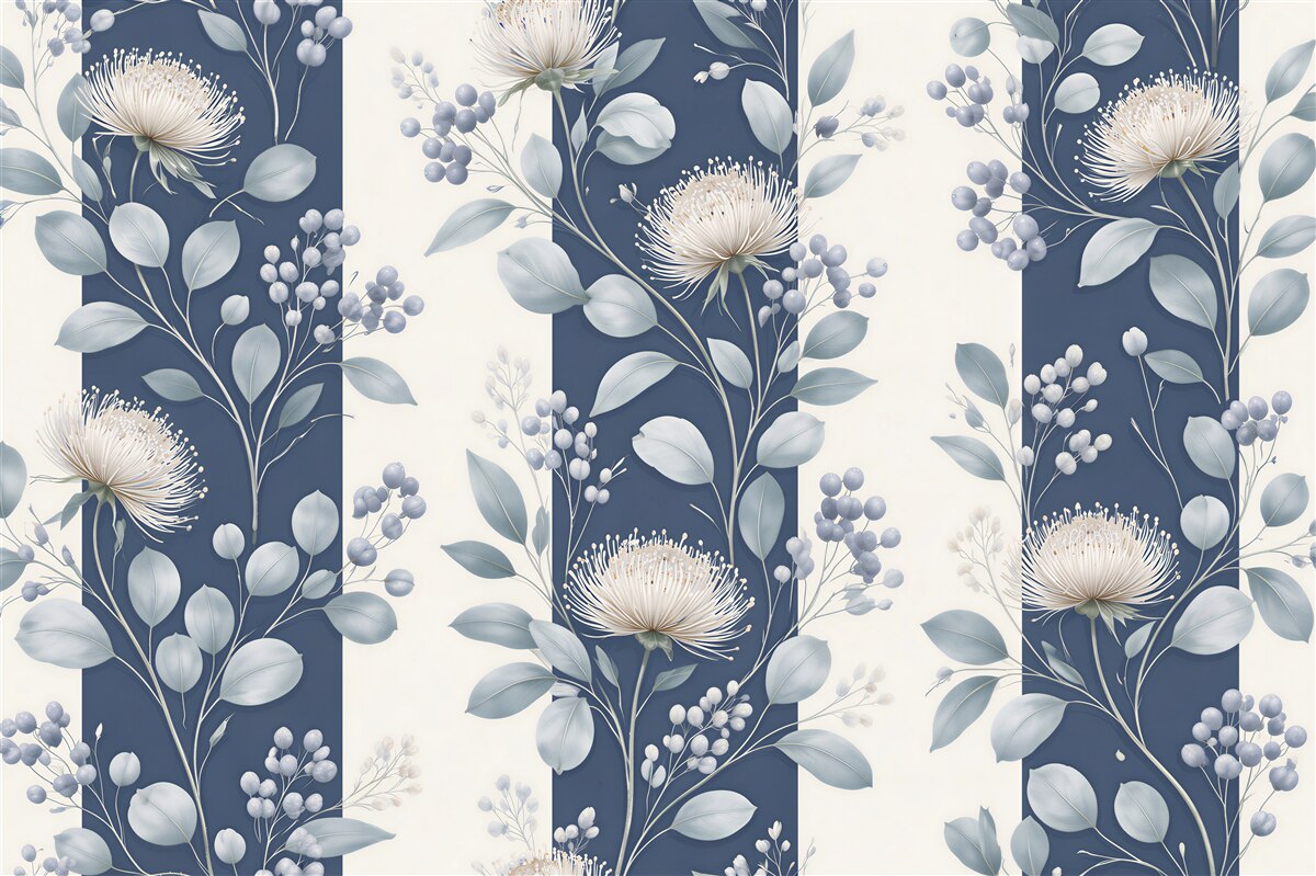 Fototapet Dungi bleumarin cu model floral