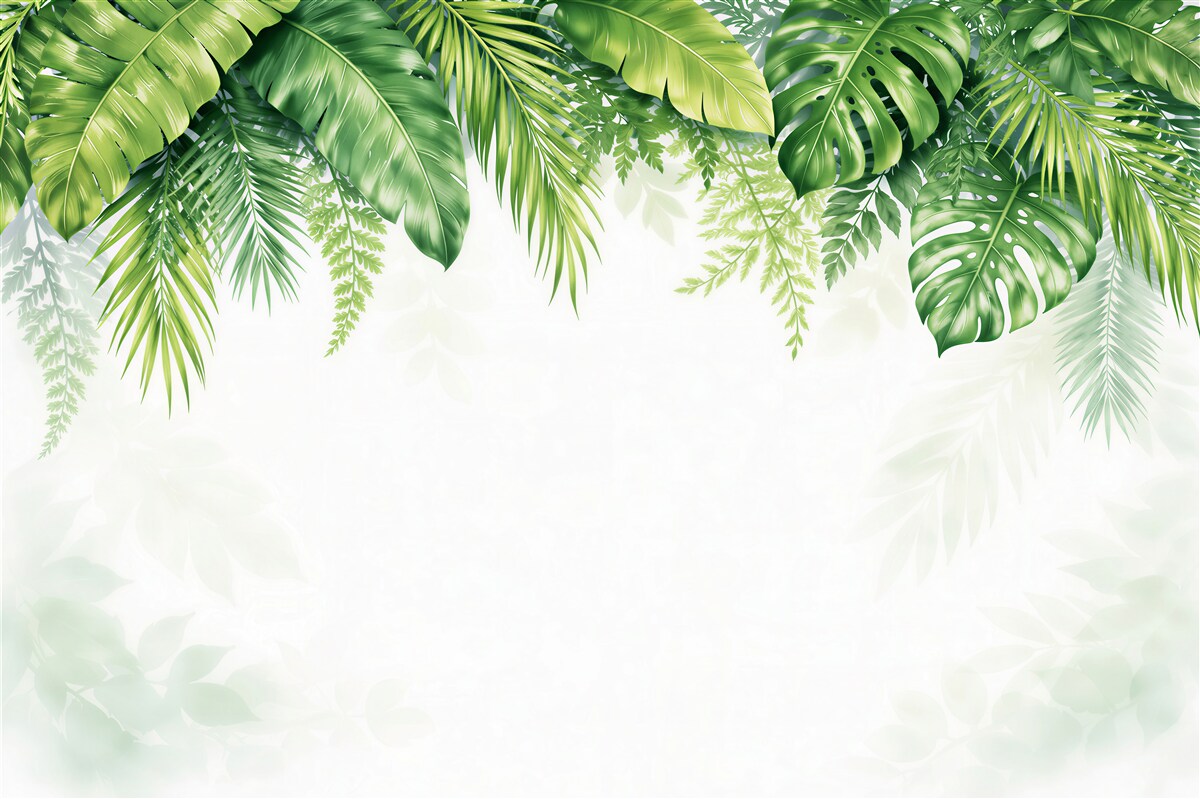Fototapet Ramă tropicală din frunze verzi