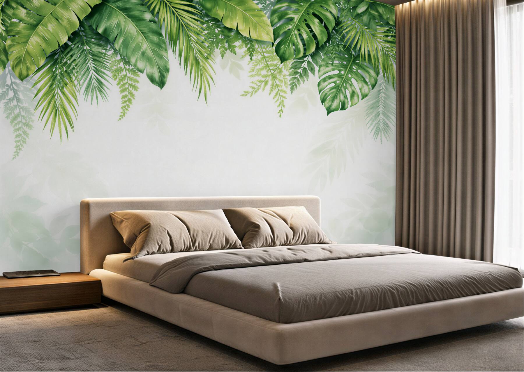 Fototapet Ramă tropicală din frunze verzi