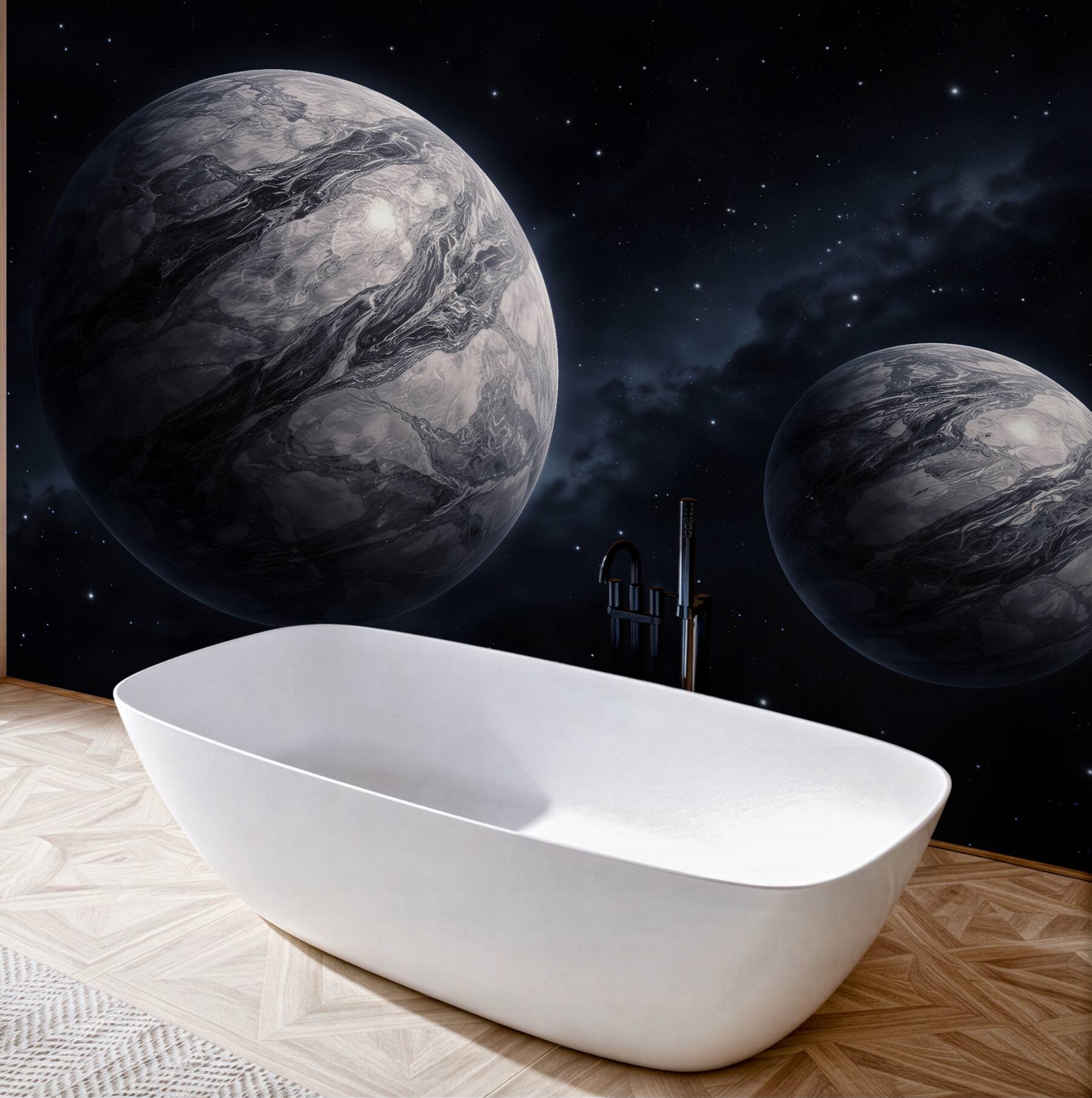 Fototapet Planete întunecate în liniștea stelară