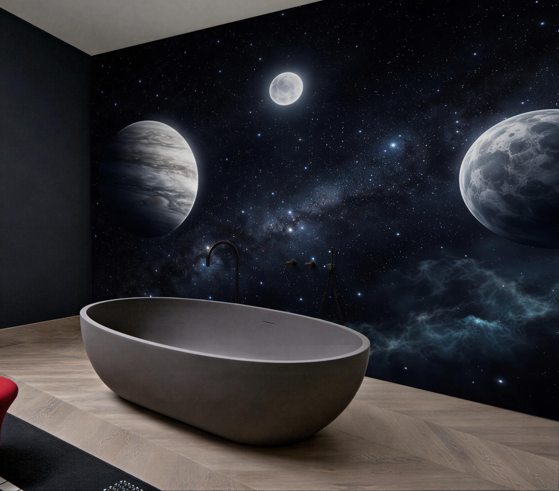 Fototapet Trei planete în cosmosul nocturn