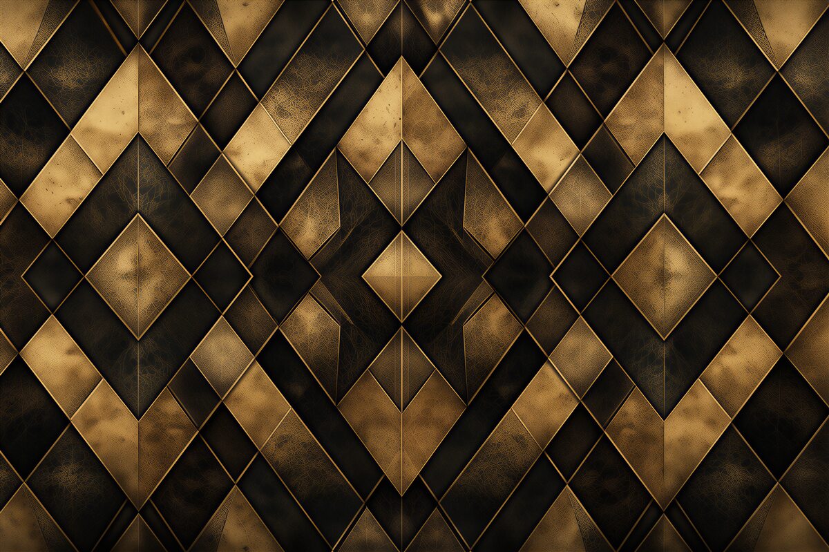 Fototapet Geometrie aurie în stil art deco
