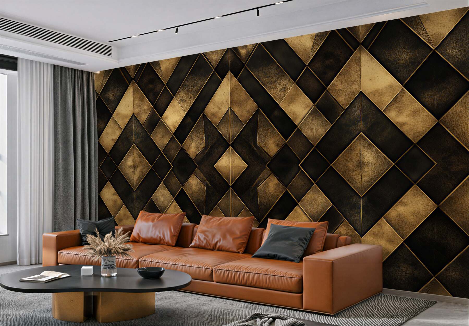 Fototapet Geometrie aurie în stil art deco