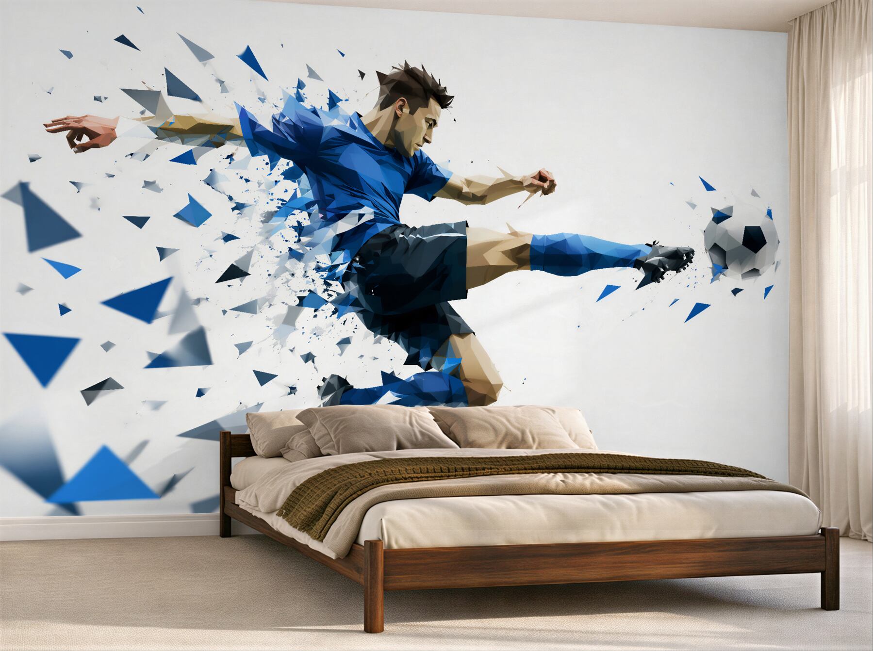 Fototapet Fotbalist dinamic în stil geometric