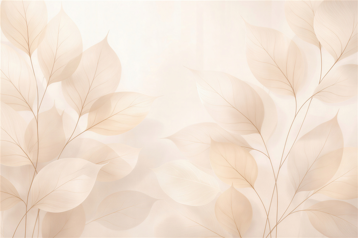 Fototapet Frunze bej delicate