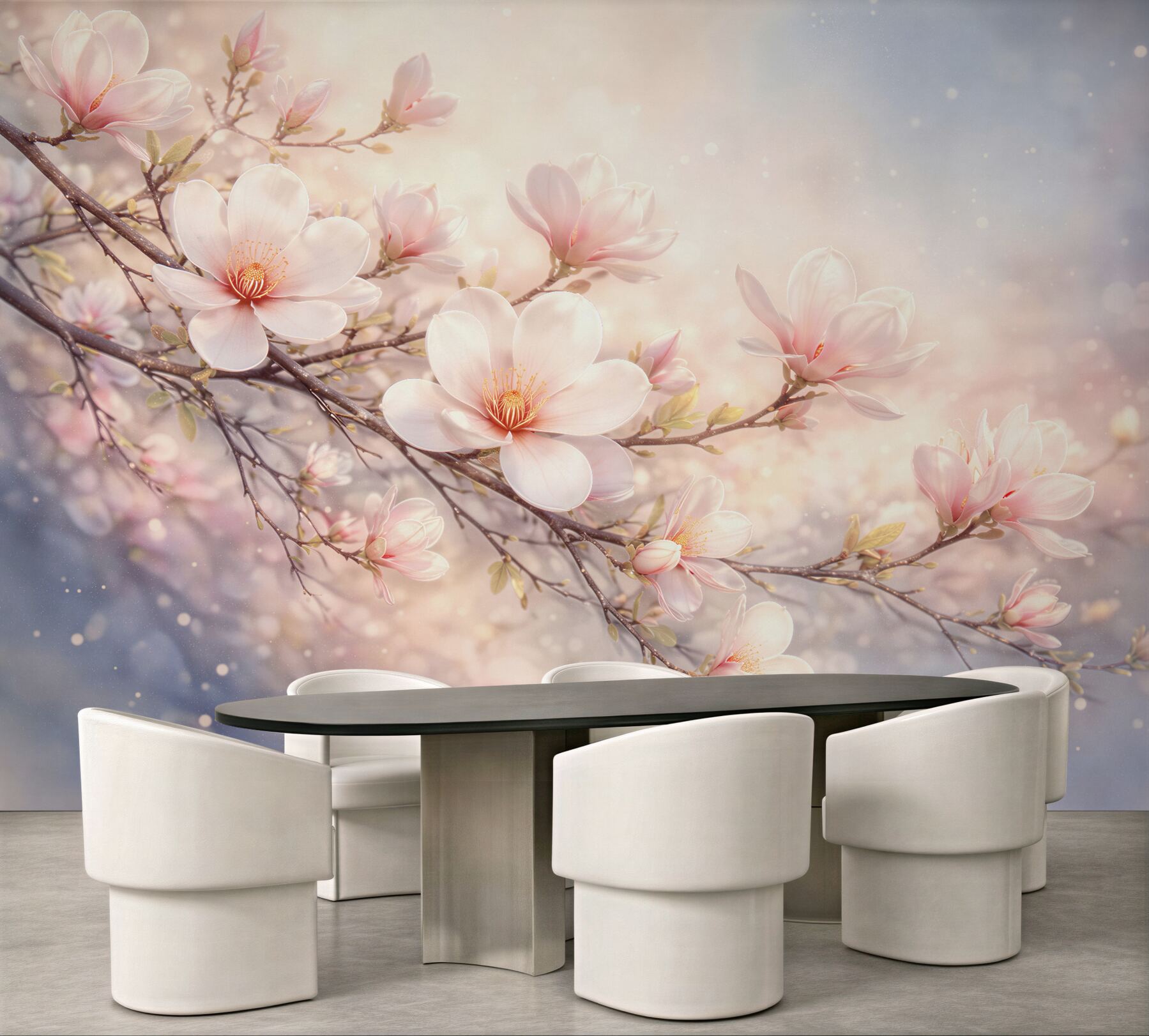 Fototapet Magnolie înflorită în lumină pastelată