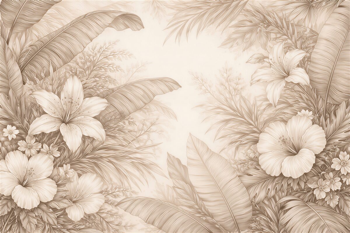 Fototapet Eleganță tropicală bej