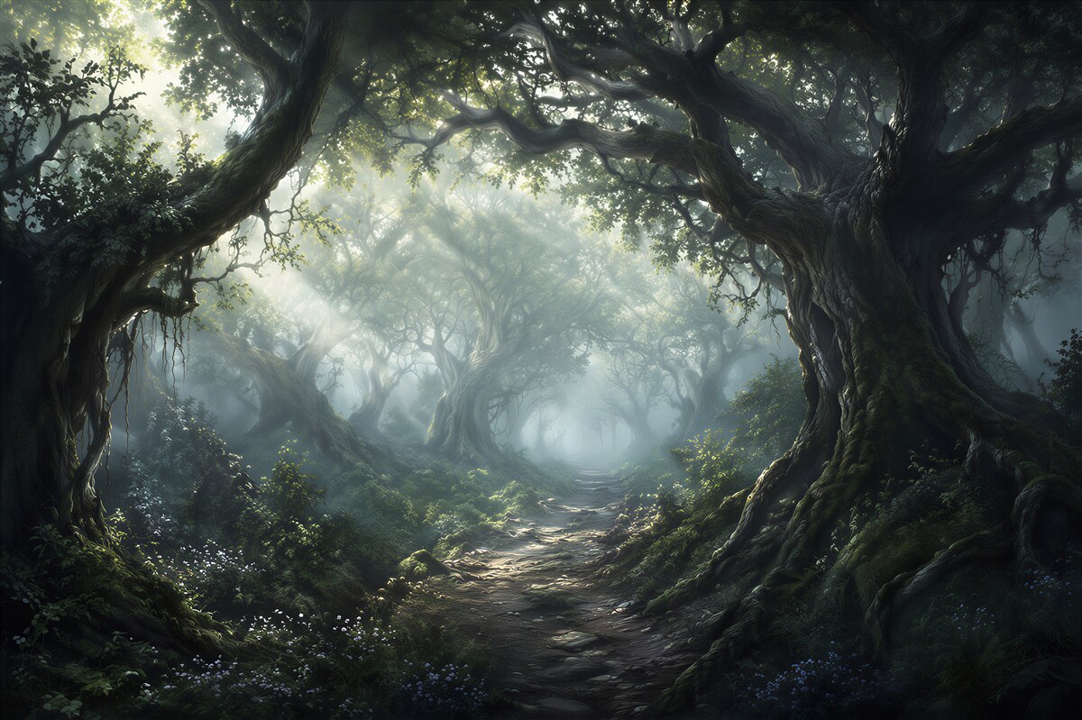 Fototapet Cărare misterioasă prin pădure