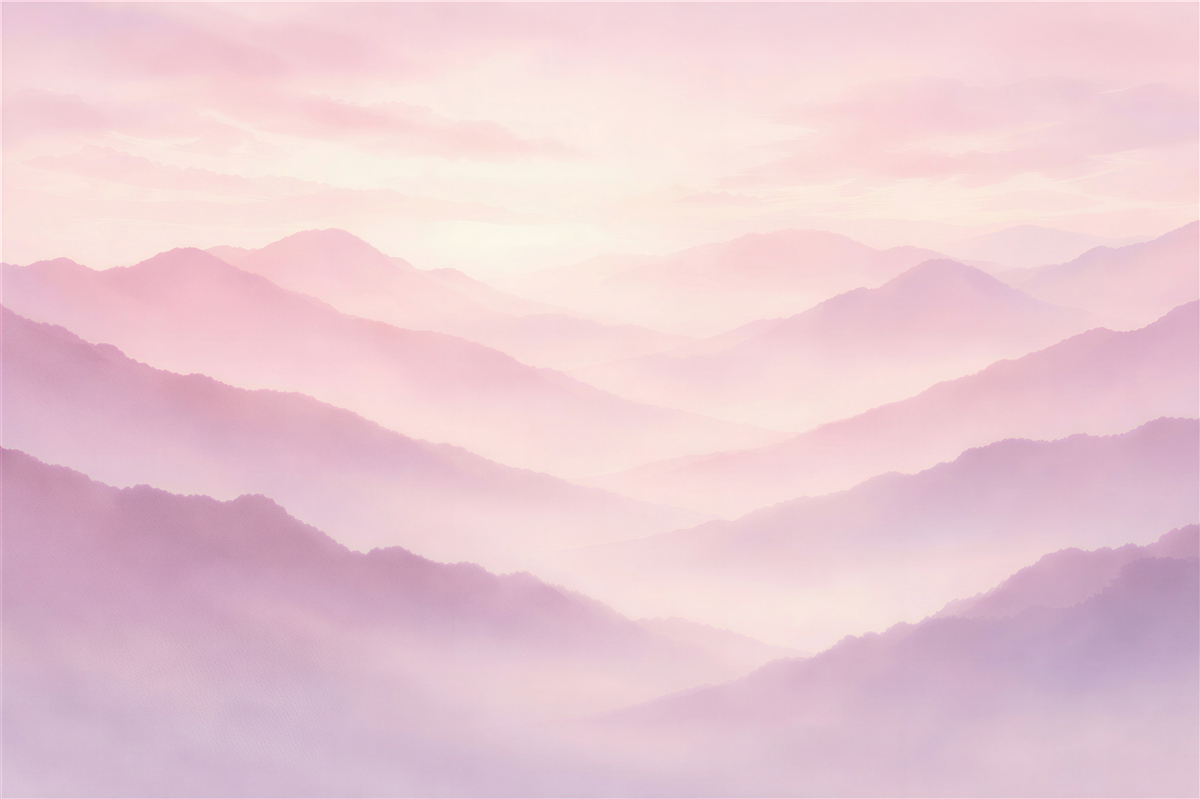 Fototapet Munți pastel la răsărit