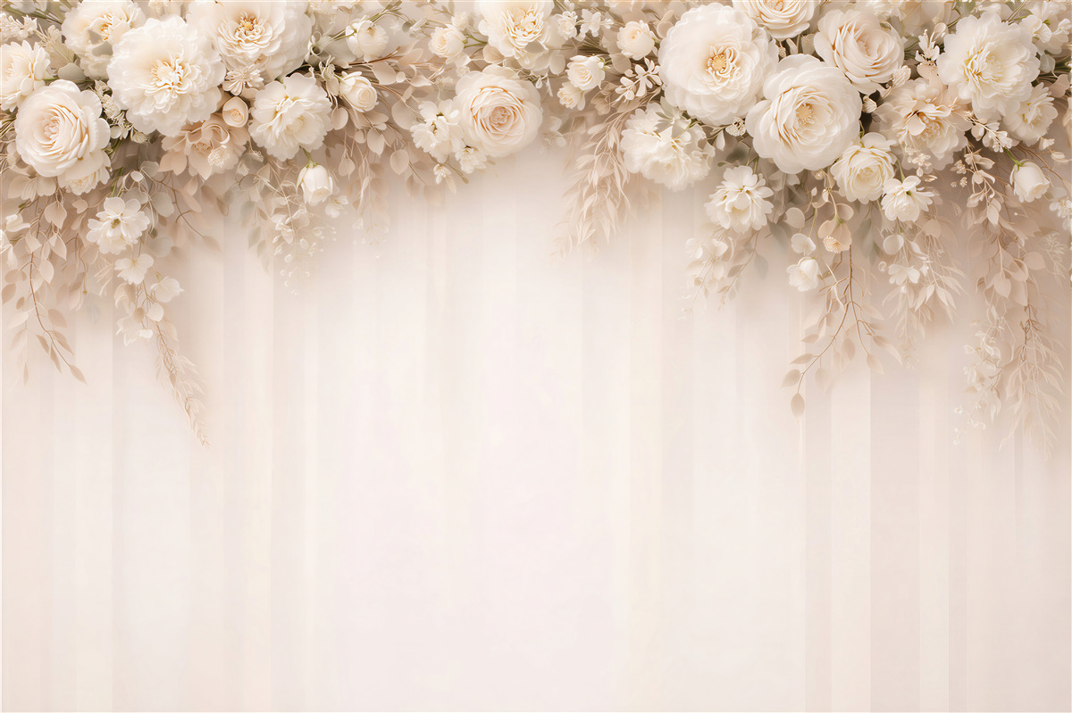 Fototapet Eleganță florală crem